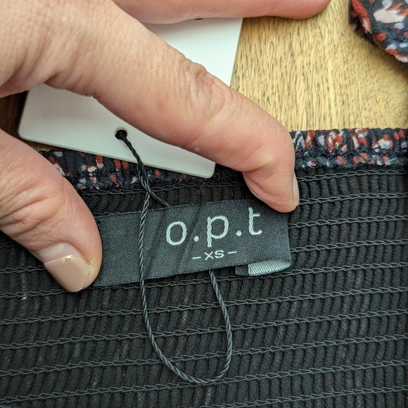 o.p.t. Classic Smocked Maxi Dress NWT size XS long sleeves and leg slit - Picture 2 of 7